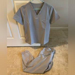 Light Gray Mandala Matching Scrub Set